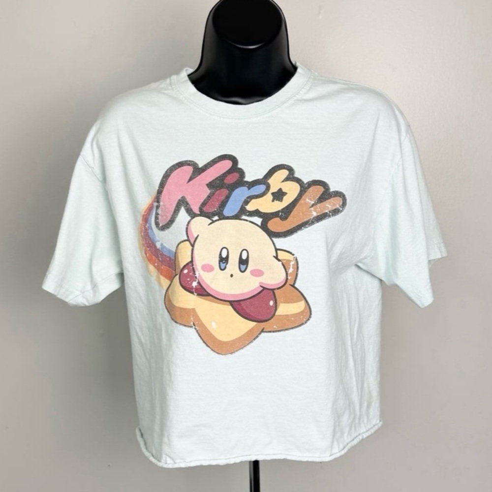 Nintendo Kirby Women’s Crop Shirt Size Medium Kirby Kids White T-Shirt